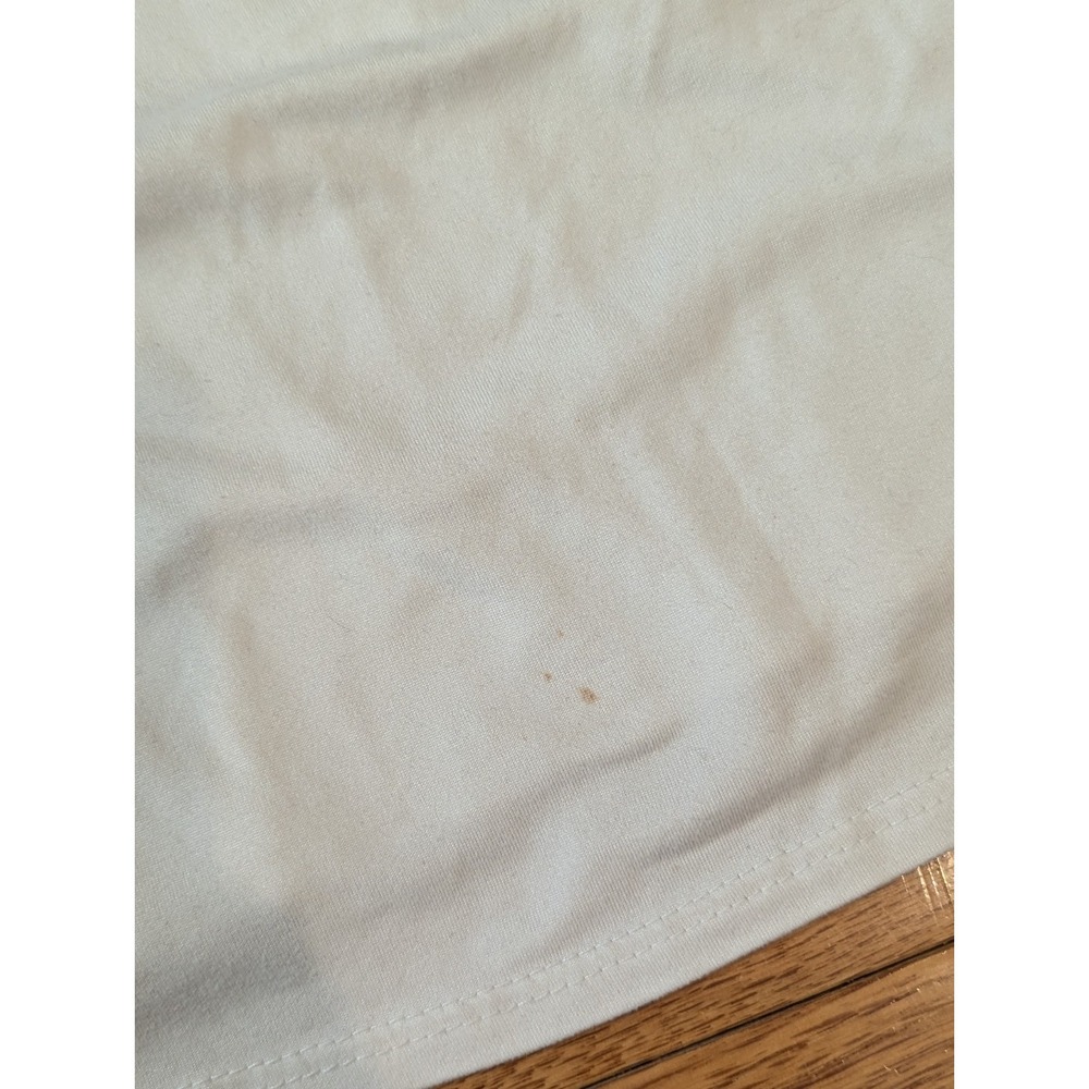 Coquette Balletcore White Cami Crop Top Minimalist Clean Girl Large Built In Bra - Picture 2 of 4